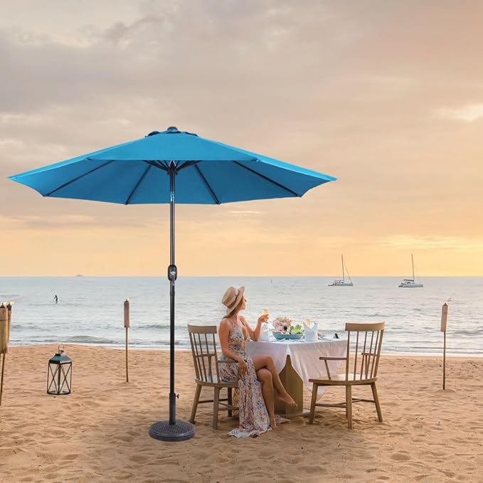 Backyard Expressions 9 ft. Patio Umbrella, Market Table Umbrella w/Tilt and - Image 4