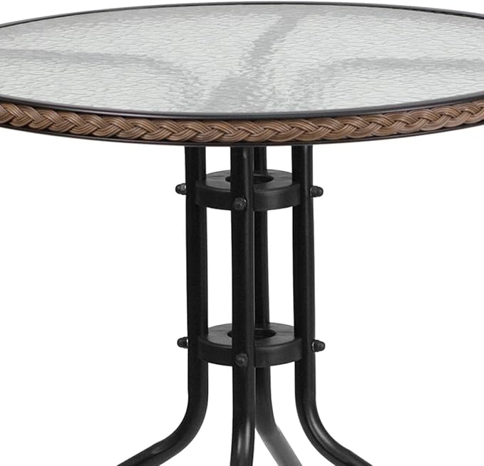 Flash Furniture Lila 28'' Round Glass Metal Table - Image 8