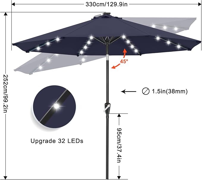 ABCCANOPY Durable Solar Led Patio Umbrellas - Image 3
