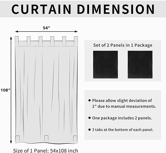 Easy-Going Outdoor Patio Curtains Detachable Tab Top Windproof Weatherproof - Image 6