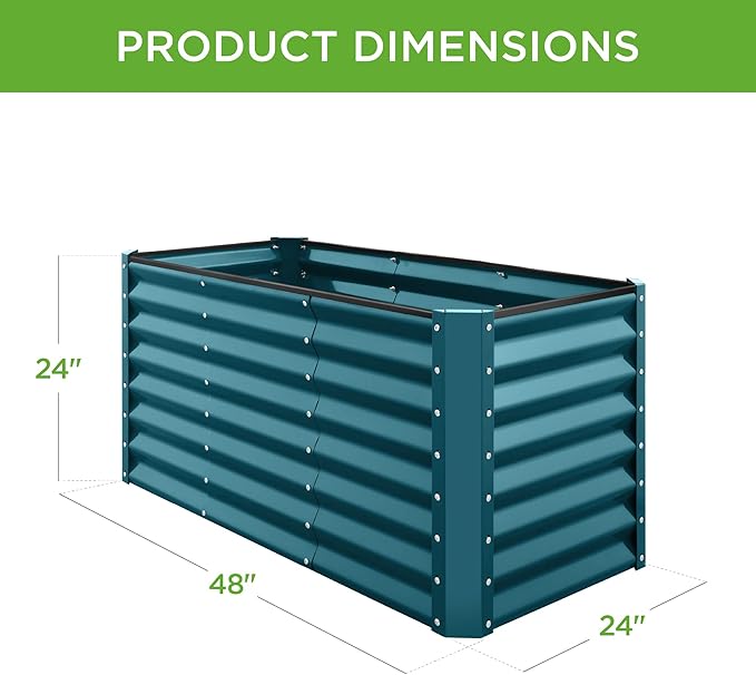 Best Choice Products 4x2x2ft Outdoor Metal Raised Garden Bed, Deep Root Box - Image 3