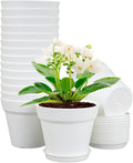 6 inch Plastic Nursery Pots, 16 Pack Plant Pots by Meowell