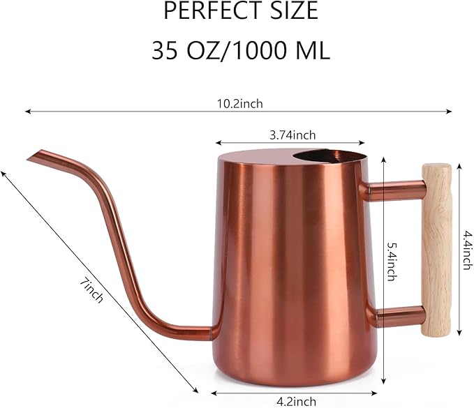 Watering Can Indoor Plants, 35oz Small Stainless Steel Metal Watering Can - Image 7