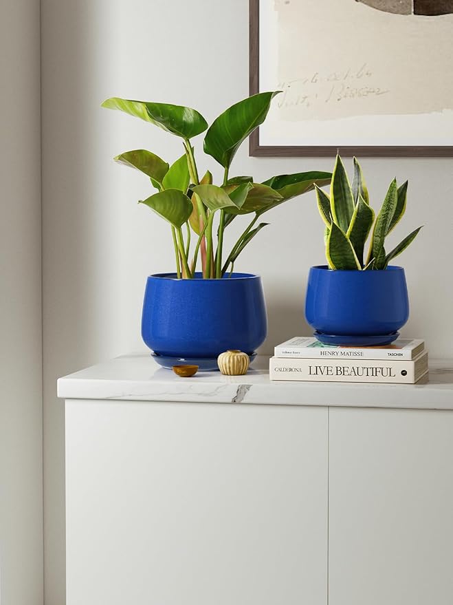 LE TAUCI Plant Pots, 4.1+5.1+6.5 inch, Ceramic Planters - Image 7