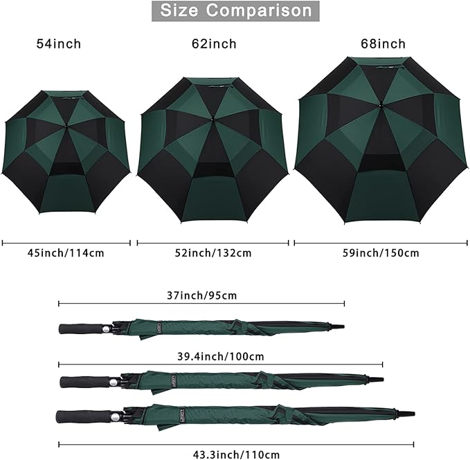 G4Free 47/54/62/68/72 Inch Automatic Open Golf Umbrella Oversize Extra Large - Image 2