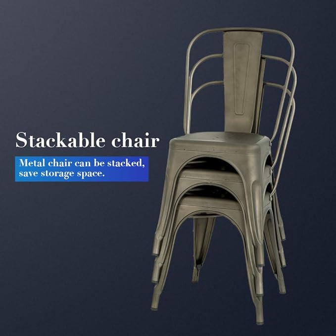 FDW Metal Chair Dining Chair Set of 4 Patio Chair Home Kitchen Chair 18 Inch - Image 6