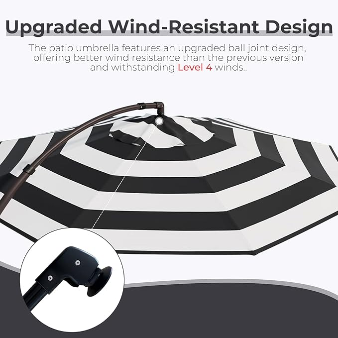 Grand patio 12FT Outdoor Round Offset Umbrella Large Patio Aluminum Cantilever - Image 3