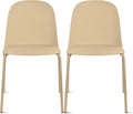 2xhome Set of 2 Modern Stackable Armless Dining Chairs | Plastic Shell Seat by 2xhome