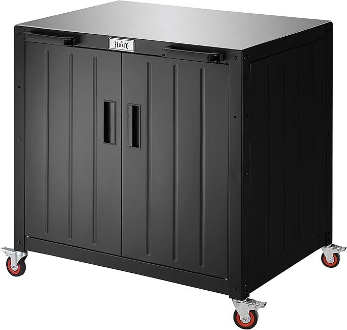 Outdoor Grill Cart with Storage Cabinet and Stainless Steel Top, 35-Inch by Idealforcook