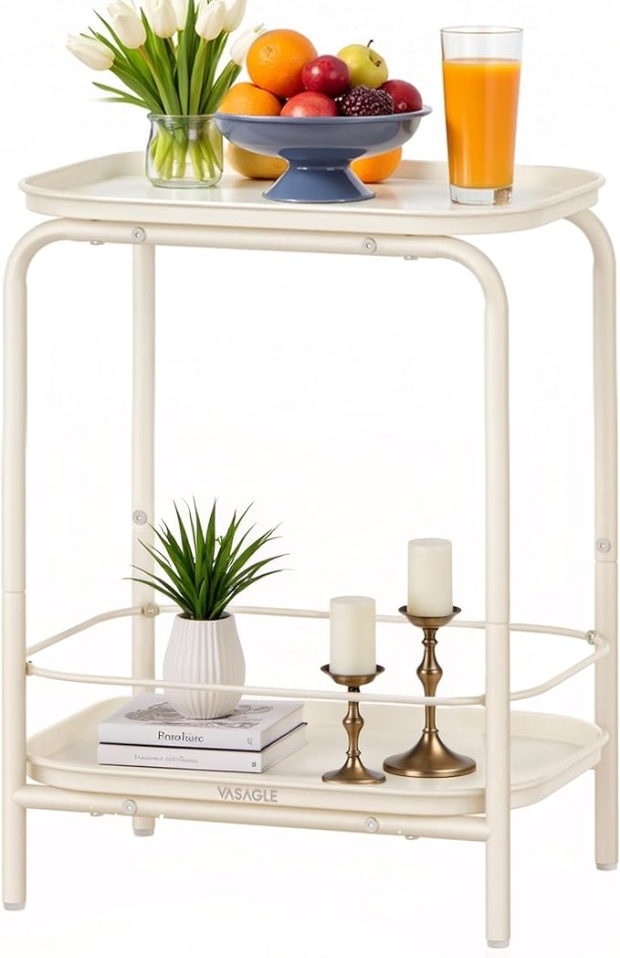 VASAGLE 2-Tier Outdoor Table, Small Side End Table by VASAGLEbySONGMICSHOME