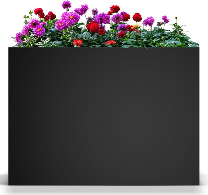 Tall Metal Planter Box for Outdoor Plants 38" L x 13" W x 30", Heavy Duty Steel by Unknown