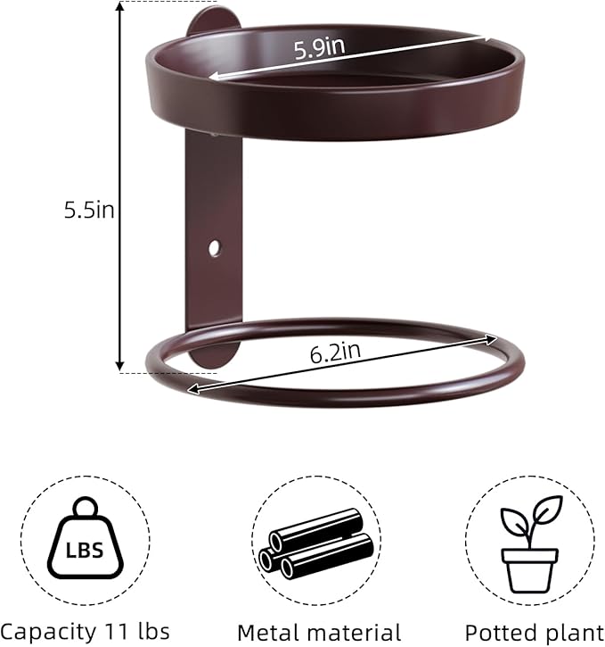 Metal Wall Planters Mid Century Modern Floating Shelves - Image 3