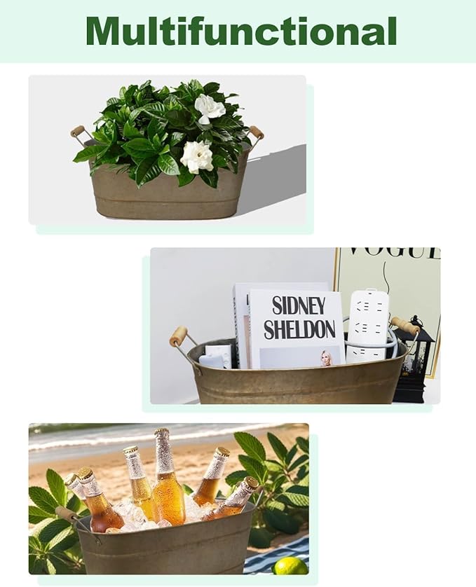vensovo 15 Inch Galvanized Planters - Image 6