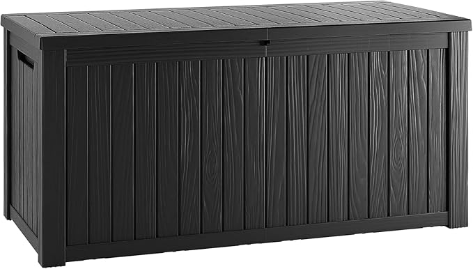 TARKARI 180 Gallon Lockable Resin Deck Box, Waterproof & UV-Resistant Outdoor by Home