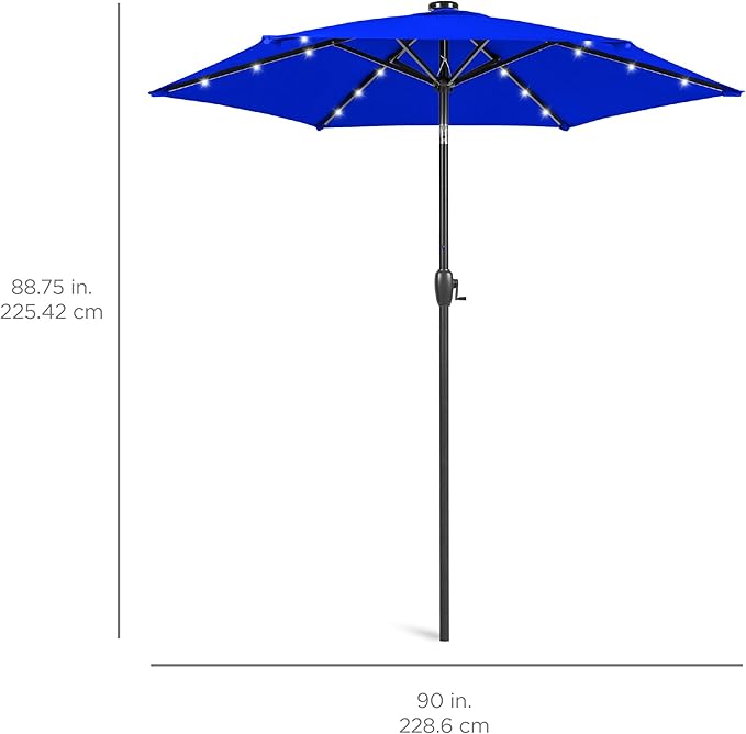 Best Choice Products 7.5ft Outdoor Solar Market Table Patio Umbrella - Image 7