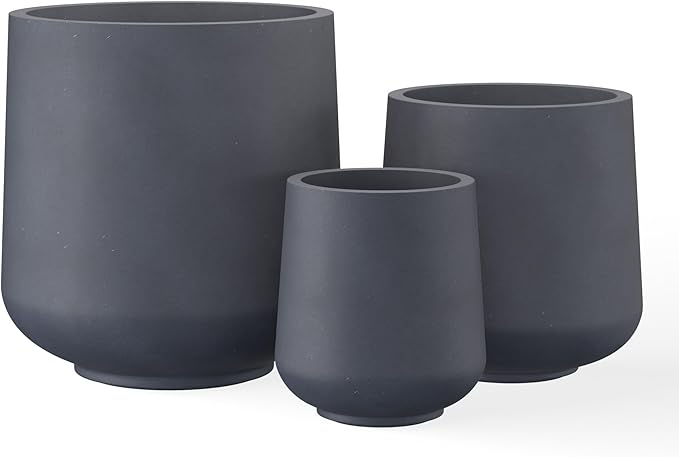 Kante 15.3"+11.6"+8.2" Dia Round Concrete Planter, Large Outdoor Indoor Planter by Kante