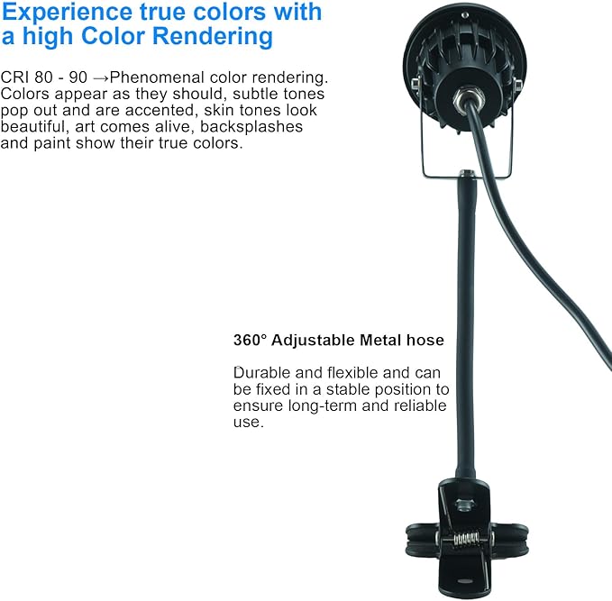LED Spot Lights Plug in Outdoor Indoor Light 7W 3000K 9.8ft Power Cord - Image 5