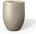 Kante Tall Concrete Planter, 21.7-Inch Height Weathered Concrete Large Indoor by Kante