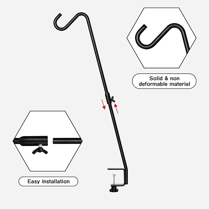 FEED GARDEN 2 Pack 29 Inch Adjustable Deck Hook, Solid Steel Deck Hangers - Image 3