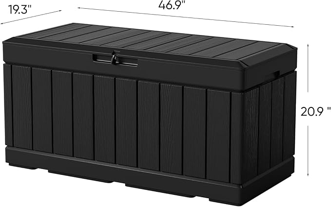 Greesum 82 Gallon Resin Deck Box All Weather Large Outdoor Storage - Image 6