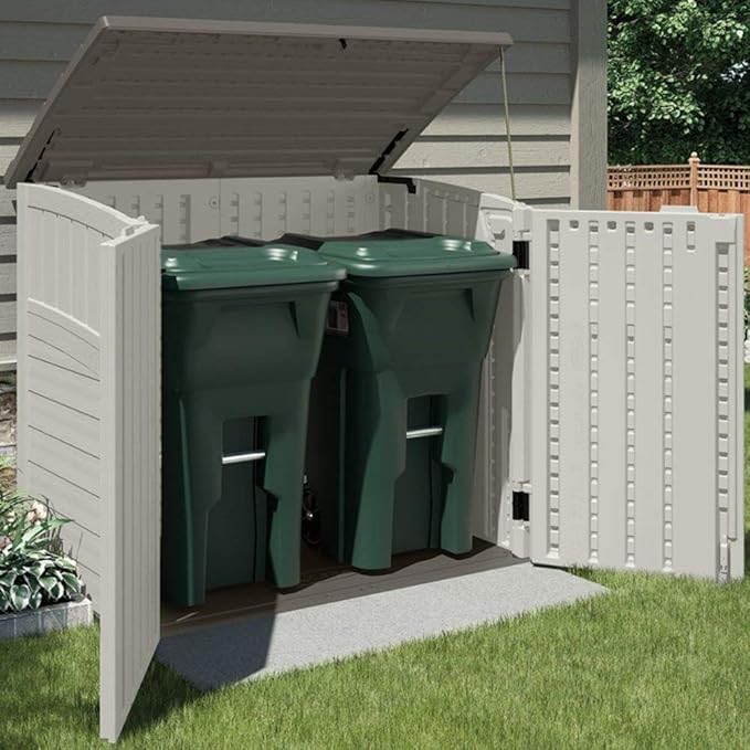 Suncast 3 Pack 34 Cu Ft Capacity Horizontal Outdoor Storage Shed - Image 8