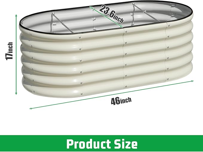 SnugNiture 3 Pcs 4x2x1.5ft Raised Garden Bed Outdoor, Oval Raised Garden Bed Kit - Image 2