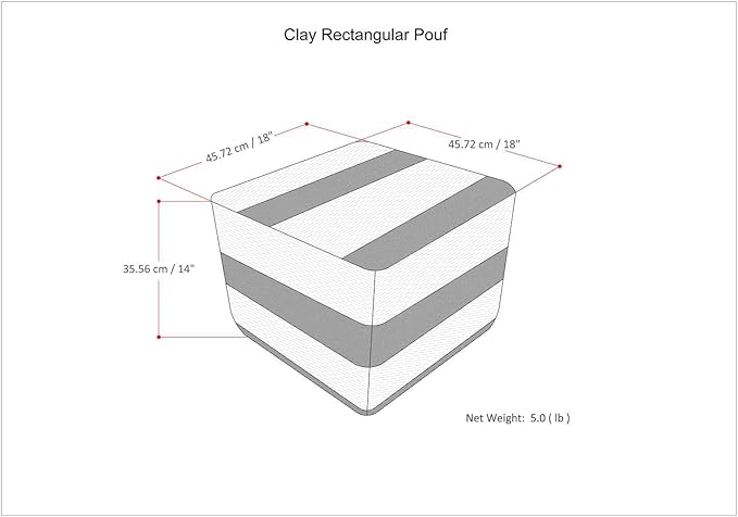 SIMPLIHOME Clay Square Pouf - Image 3