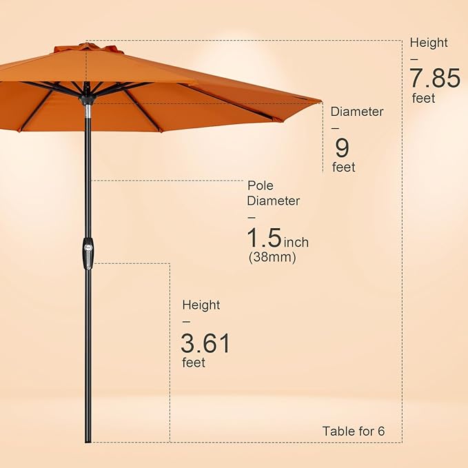 Tempera Patio Market Outdoor Table Umbrella - Image 8