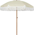 AMMSUN 7ft Patio Umbrella with Fringe Outdoor Tassel Umbrella UPF50+ Premium by AMMSUN