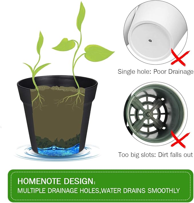 homenote Pots for Plants, Matte Black - Image 6