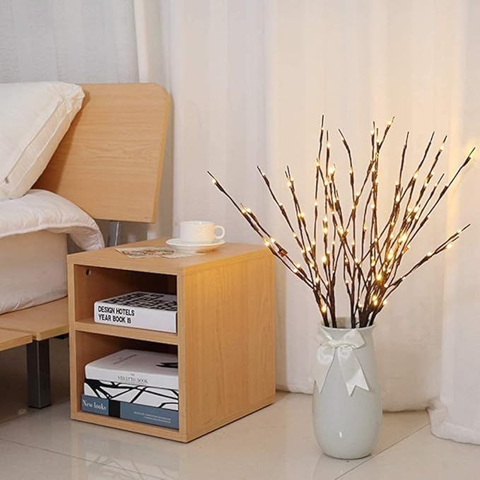 Vanthylit Set of 2 3PK 30" Brown Lighted Twig Stakes 120 Warm White Pathway - Image 5