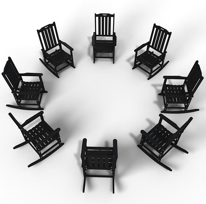 Oversized Rocking Chair Set of 8, Outdoor Rocking Chair by THOEOE