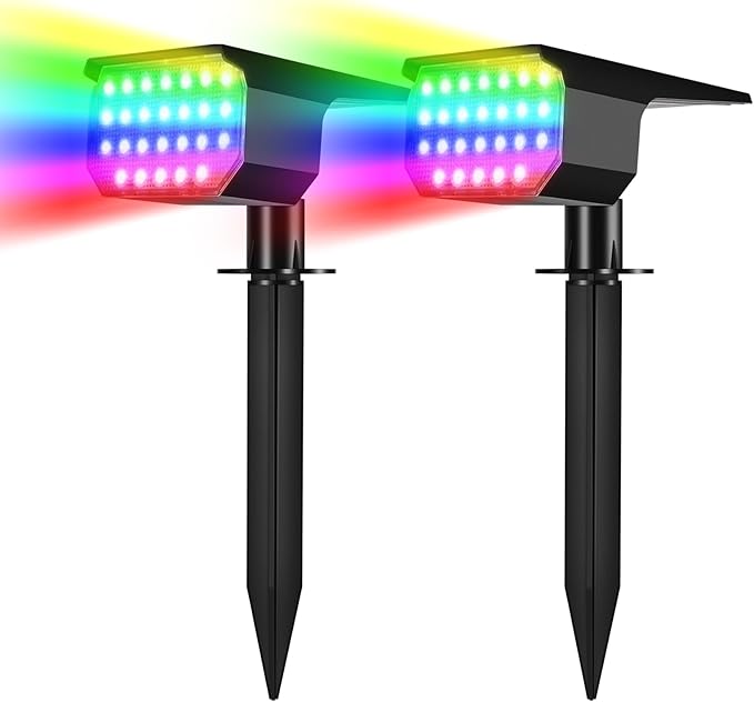 RGB Solar Lights Outdoor Waterproof IP65, 7 Lighting Modes Color Changing 26 by Unknown