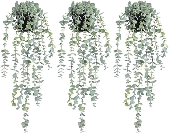 COCOBOO 3pcs Hanging Fake Plants, Artificial Hanging Plants Fake Potted - Image 2