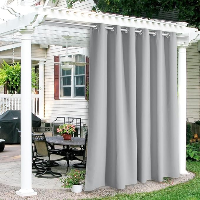 RYB HOME Outdoor Curtains for Patio Waterproof Block Sunlight Thermal Insulated by RYBHOME