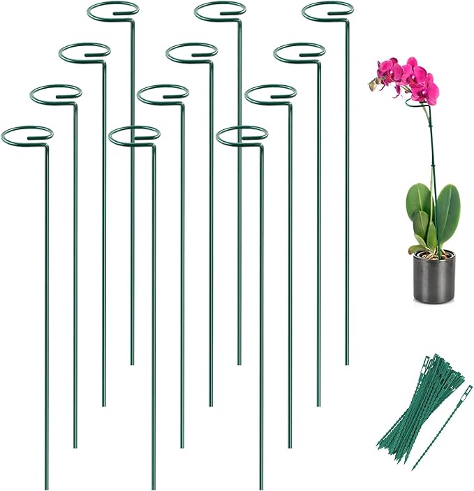 Joyhalo 12 Pack Plant Stakes, 16 Inch Plant Support Stakes, Plant Sticks Support by Joyhalo