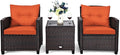 Tangkula 3 Pieces Patio Furniture Set, PE Rattan Wicker 3 Pcs Outdoor Sofa Set by TANGKULA
