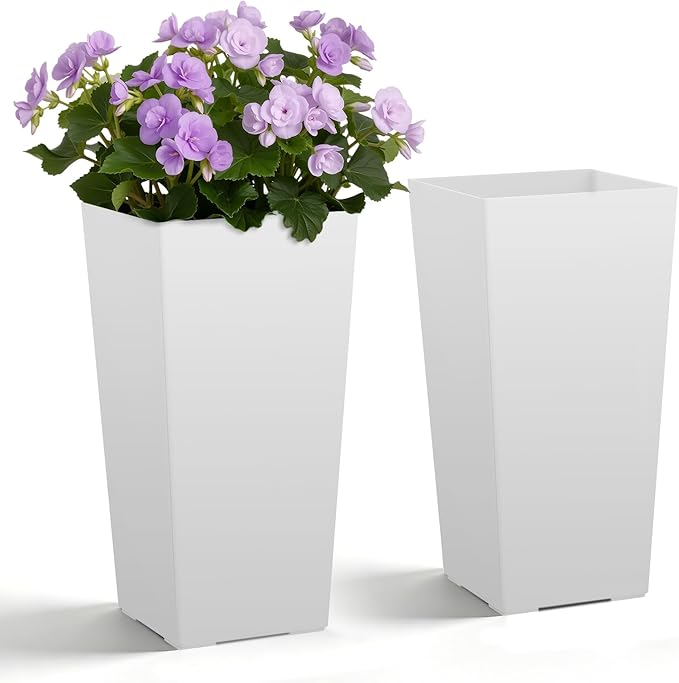 VEVOR Set of 2 Tall Planters for Outdoor Plants 22 inch, Modern Planters for by VEVOR