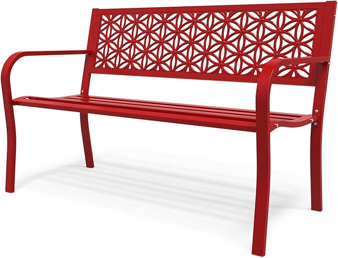 VINGLI 50" Outdoor Bench Metal by VINGLI