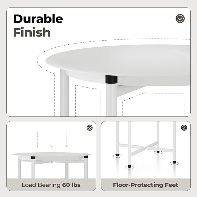 Bamworld White Plant Stand Indoor Small Plant Table - Image 6