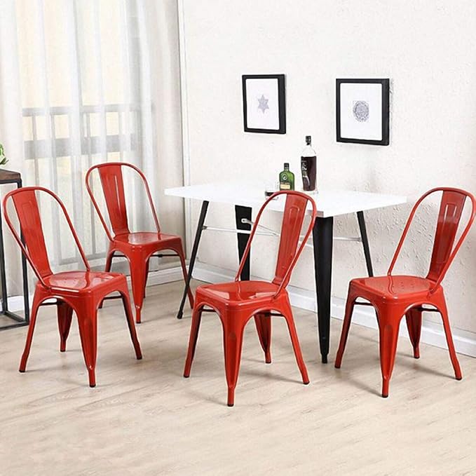 FDW Metal Dining Chairs Set of 4 Indoor Outdoor Chairs Patio Chairs Kitchen - Image 7