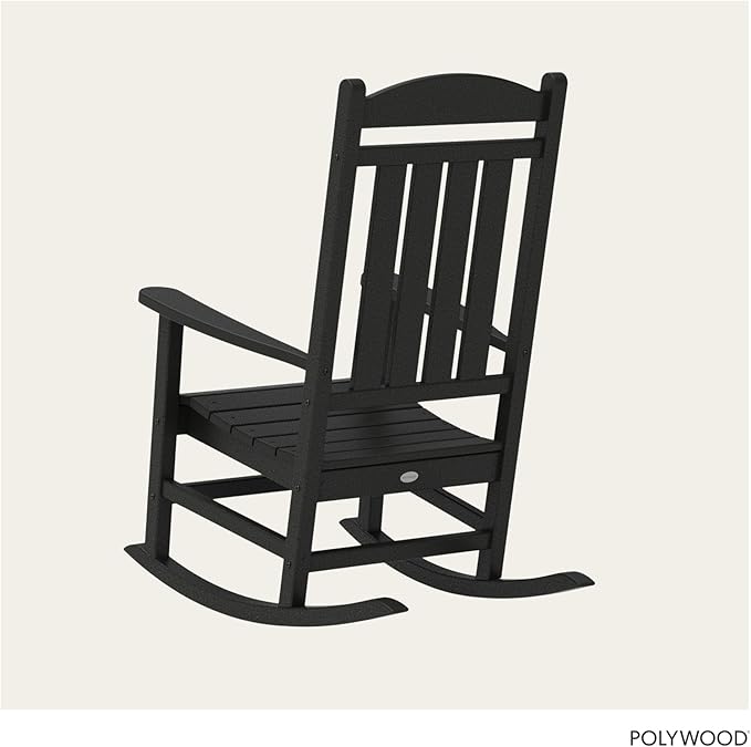 POLYWOOD Presidential Rocking Chair in Black - Image 5