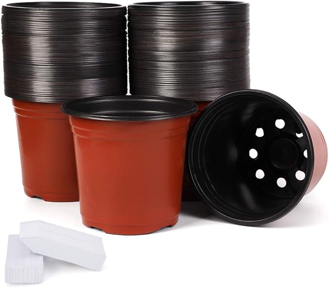 JERIA 100-Pack 6 Inch Plastic Nursery Pots Come by JERIA