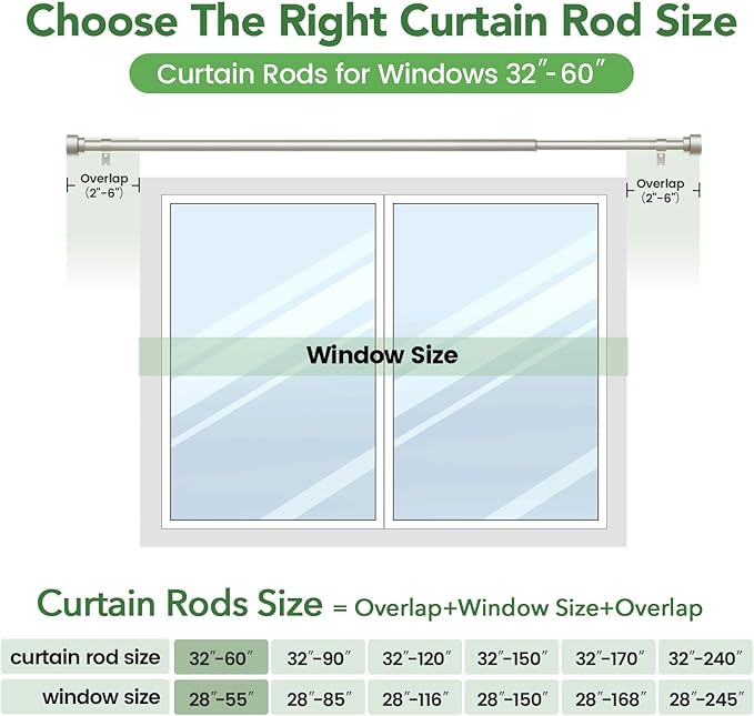 Time Forest Curtain Rods for Windows 28 to 48, 1 Inch Adjustable Heavy Duty - Image 7