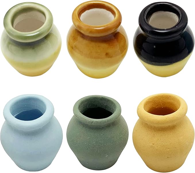 Miniature Terracotta Pots, 6 Pieces Mini Ceramic Clay Flower Pots Pottery - Image 2