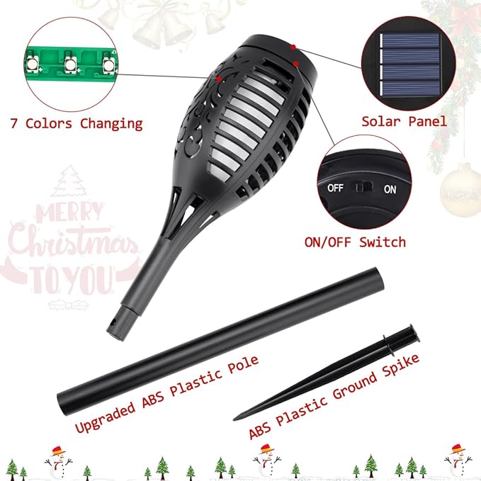 IkeeRuic Christmas Decorations Outdoor, Solar Torch Light - Image 3
