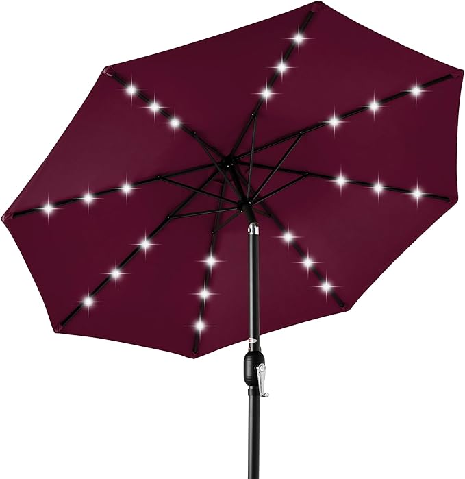 Best Choice Products 10ft Solar Polyester LED Lighted Patio Umbrella w/Tilt by BestChoiceProducts