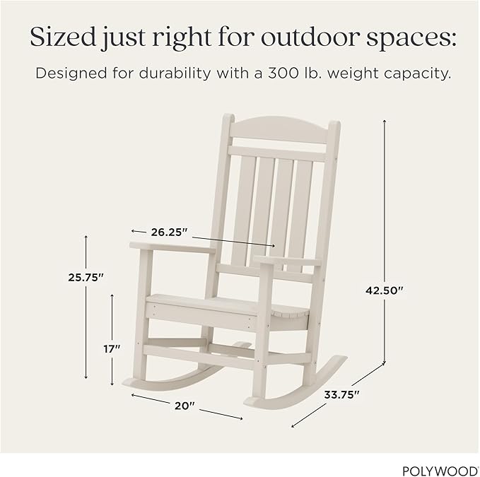 POLYWOOD Presidential Rocking Chair in Sand - Image 2