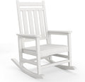 HDPE Rocking Chair Outdoor- Poly High Back Porch Rocker Chairs by Garvee