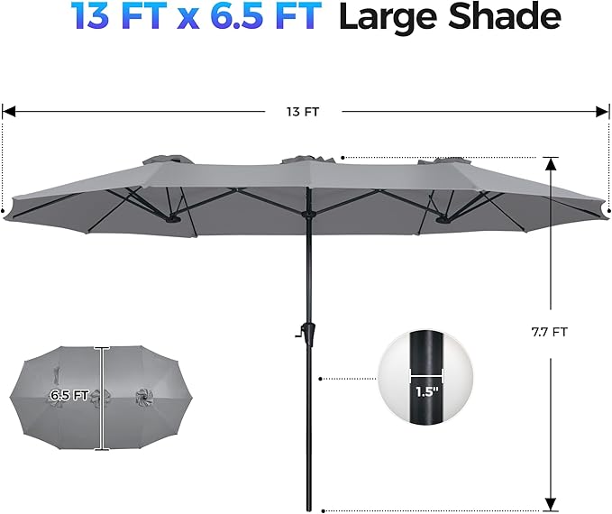 SUPERJARE 13FT Outdoor Umbrella - Image 7